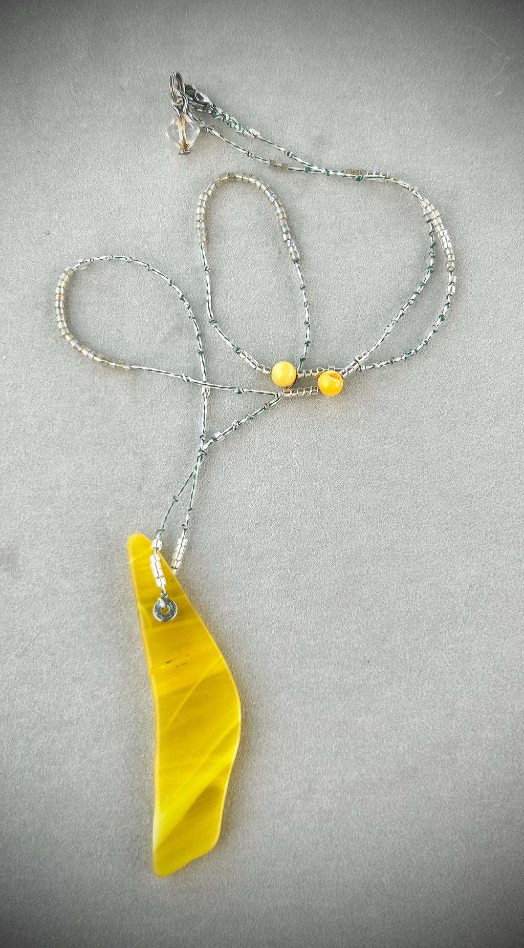 Citron Yellow Glass necklace