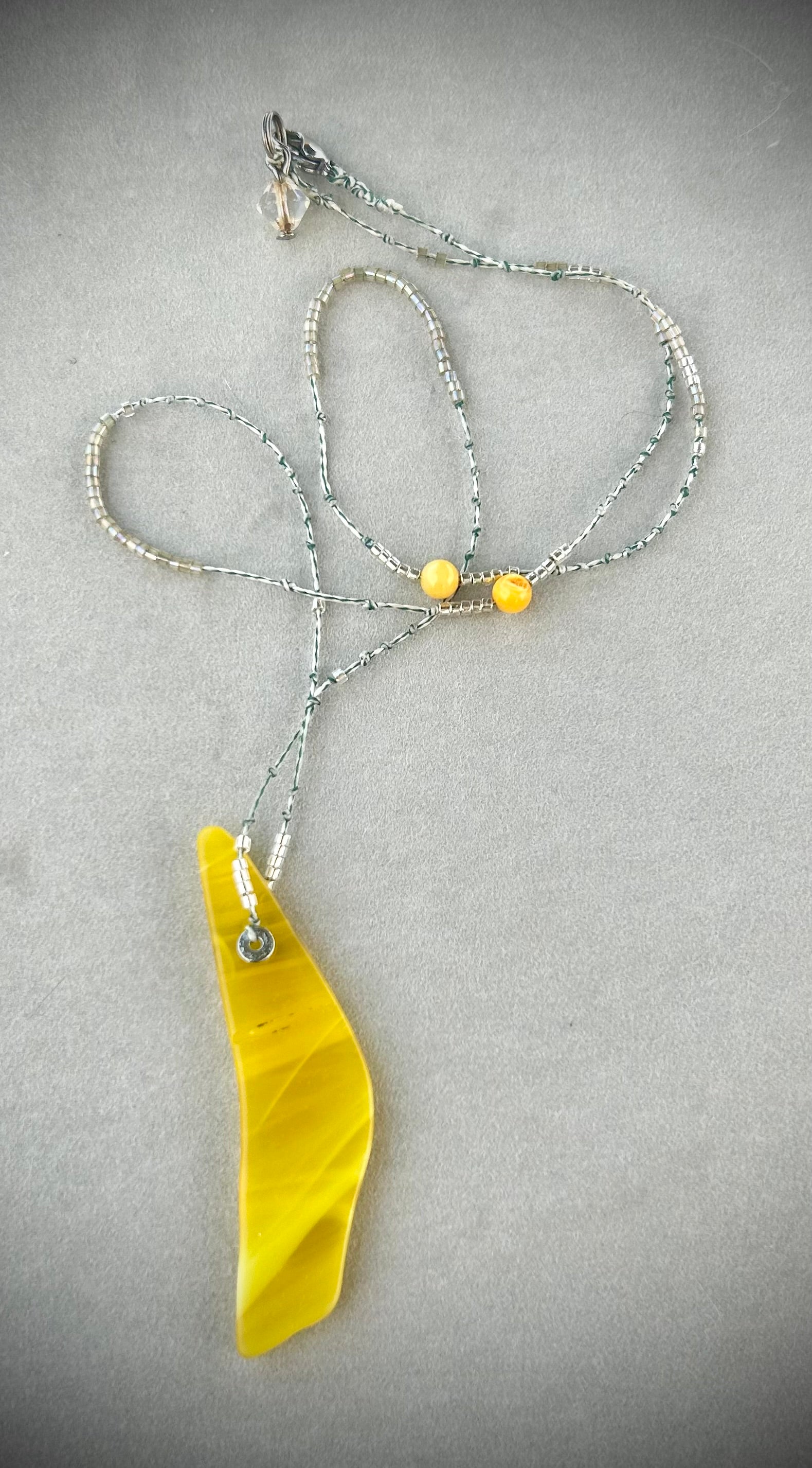 Citron Yellow Glass necklace