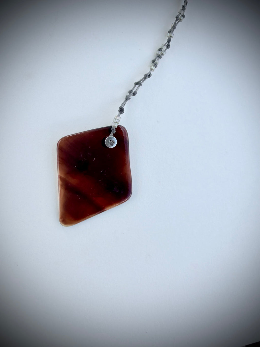 Glass Necklace - brown swirl