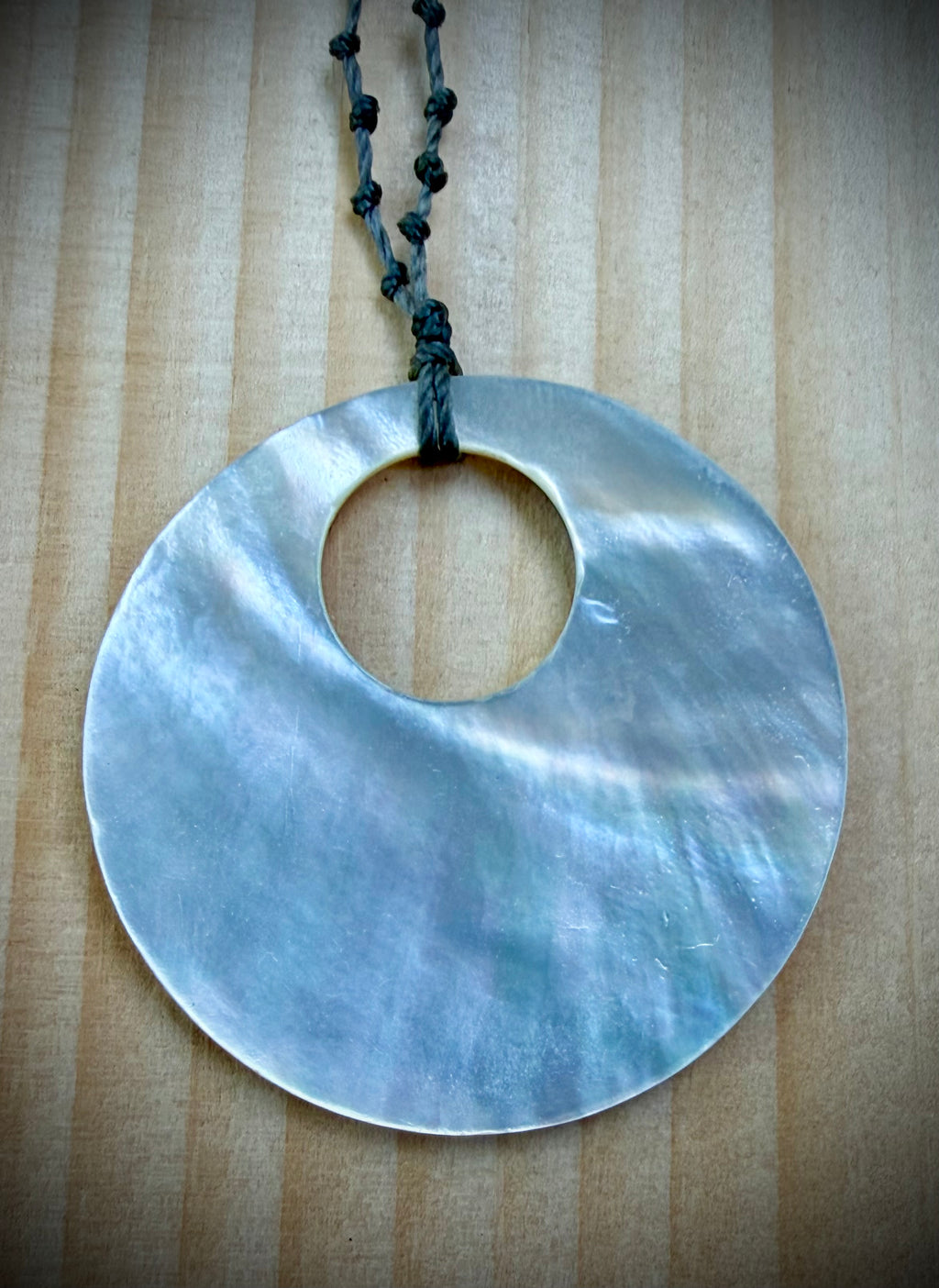 Opal circle pendant necklace