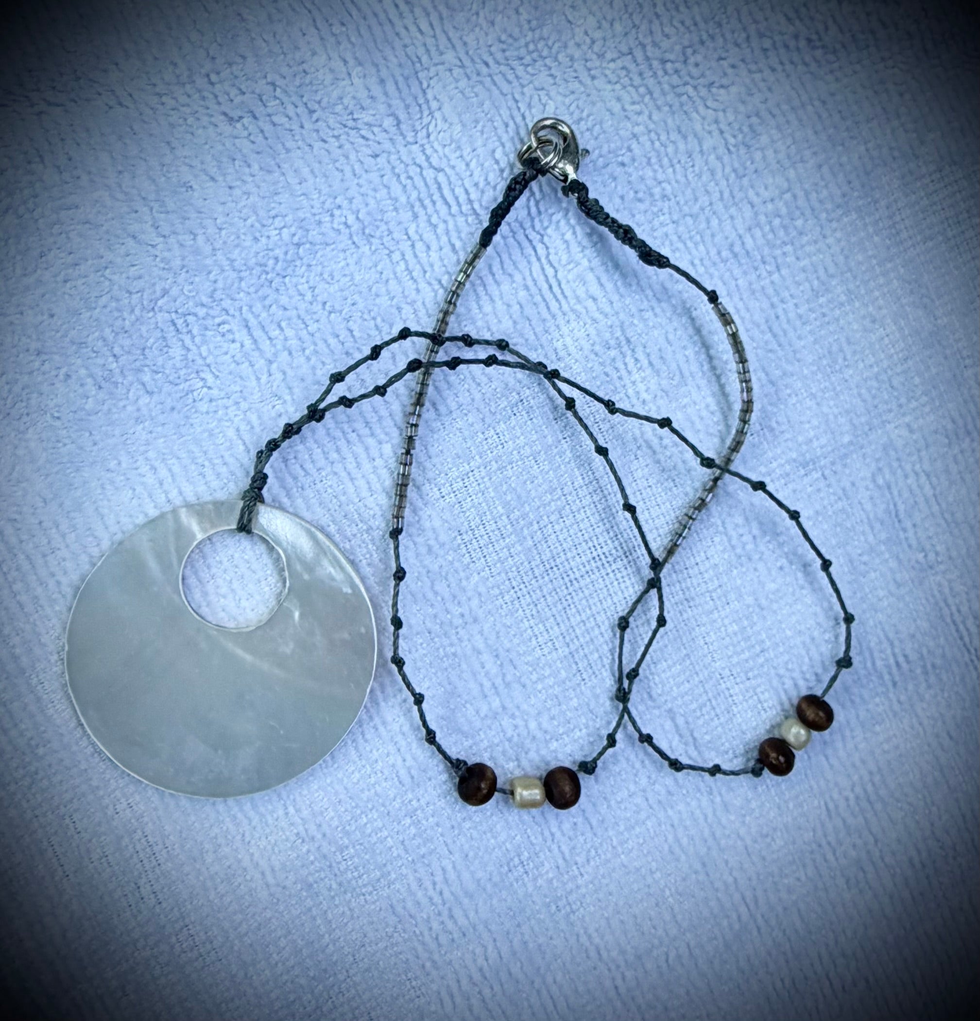 Opal circle pendant necklace