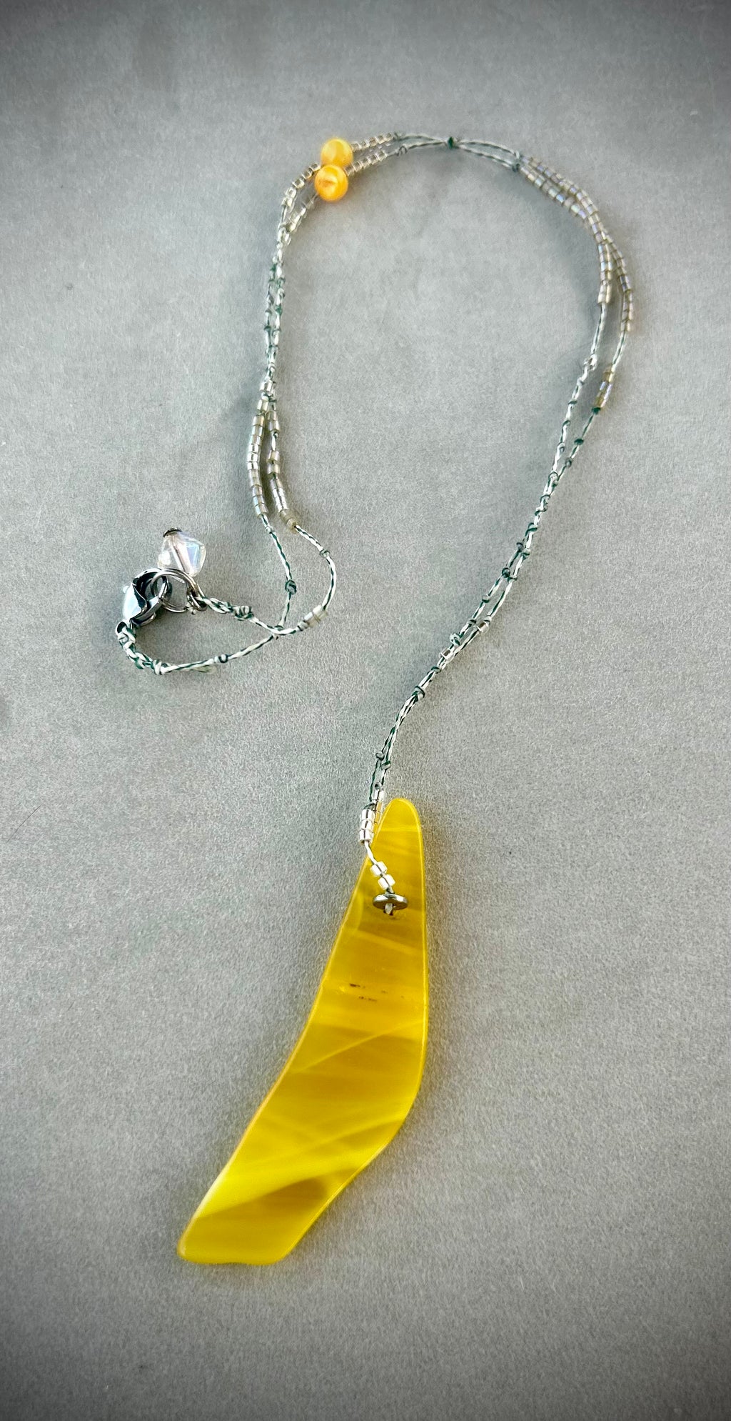 Citron Yellow Glass necklace
