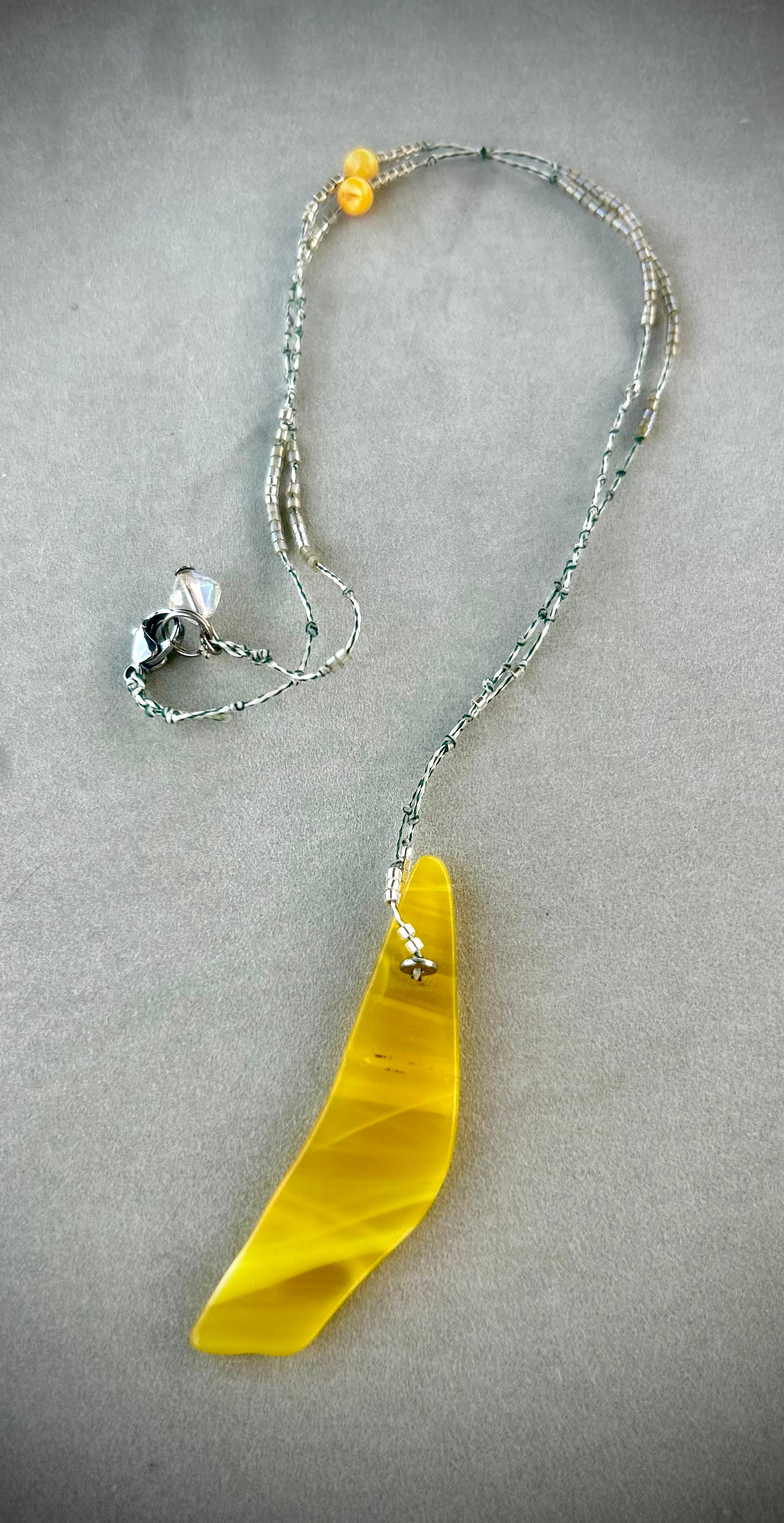 Citron Yellow Glass necklace