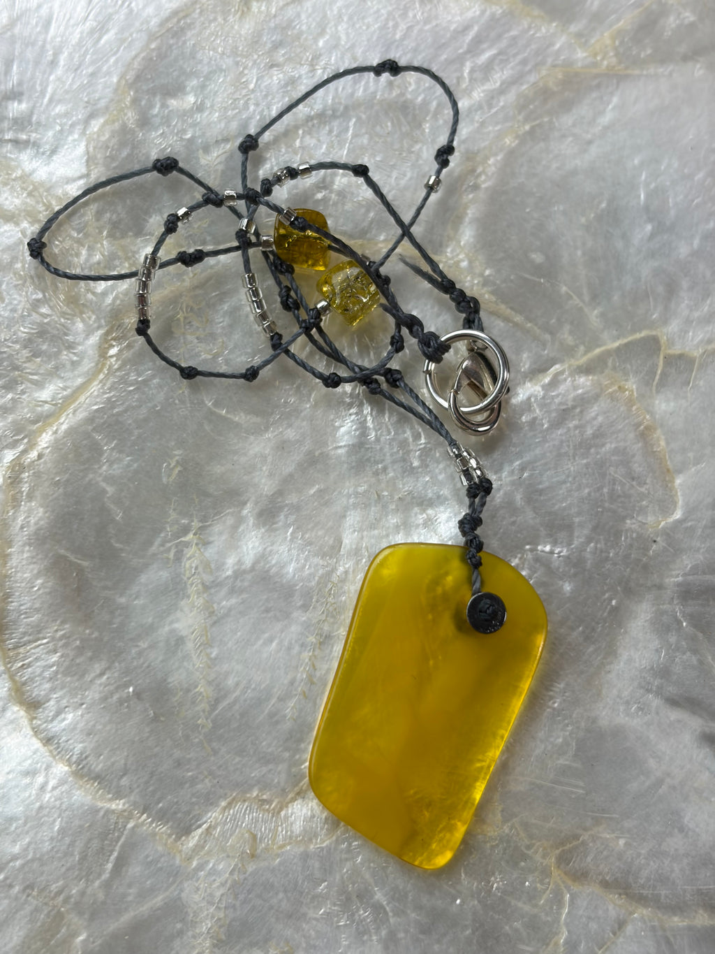 Yellow geometric necklace
