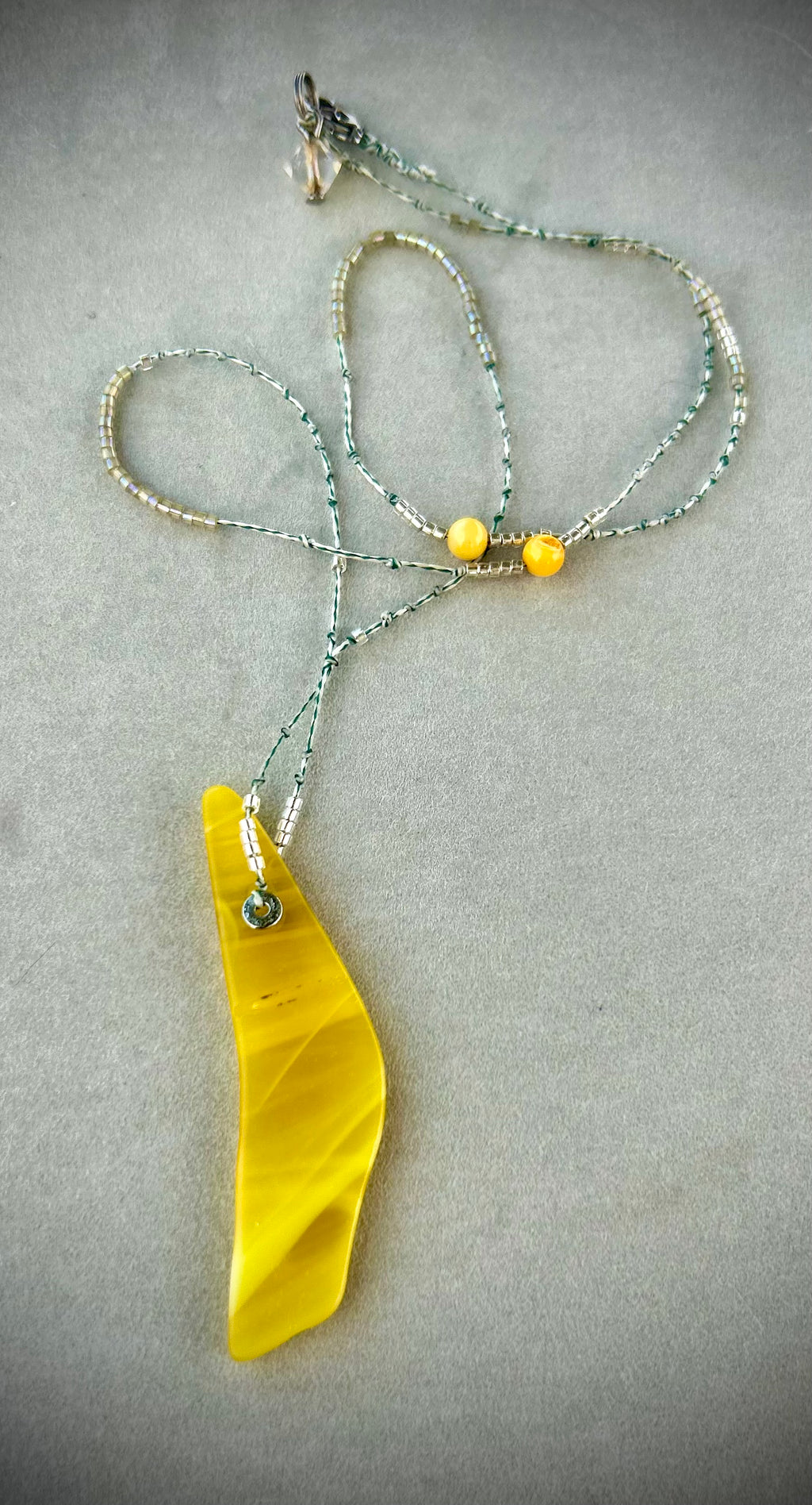 Citron Yellow Glass necklace