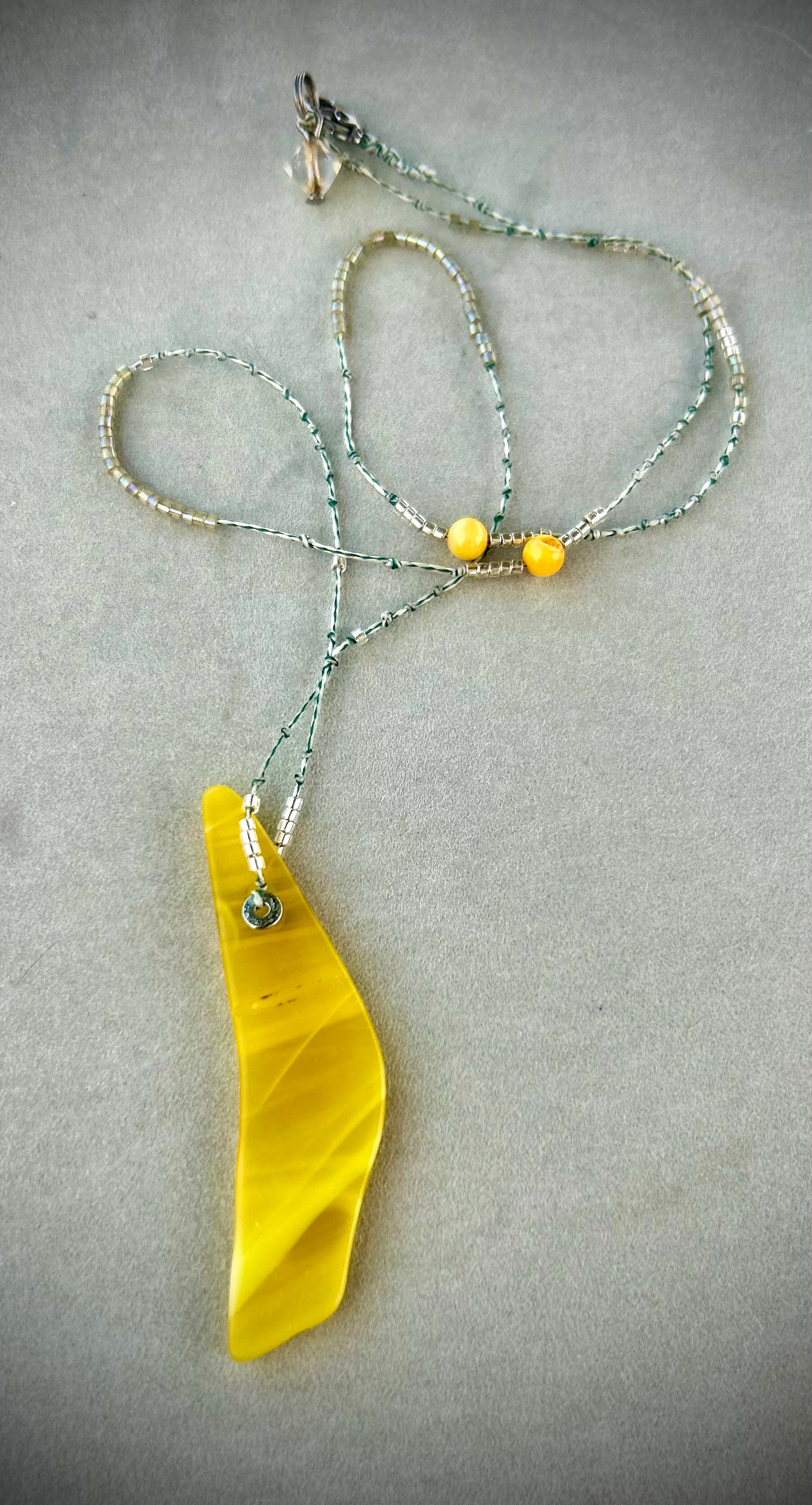 Citron Yellow Glass necklace