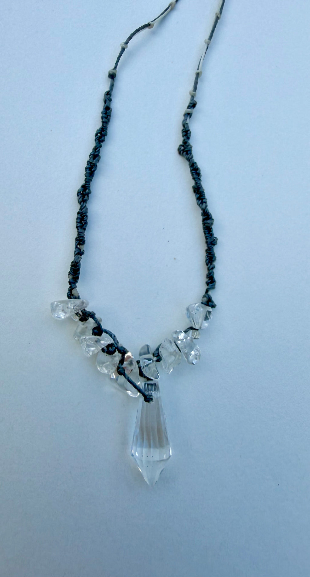 Crystal drop beach necklace