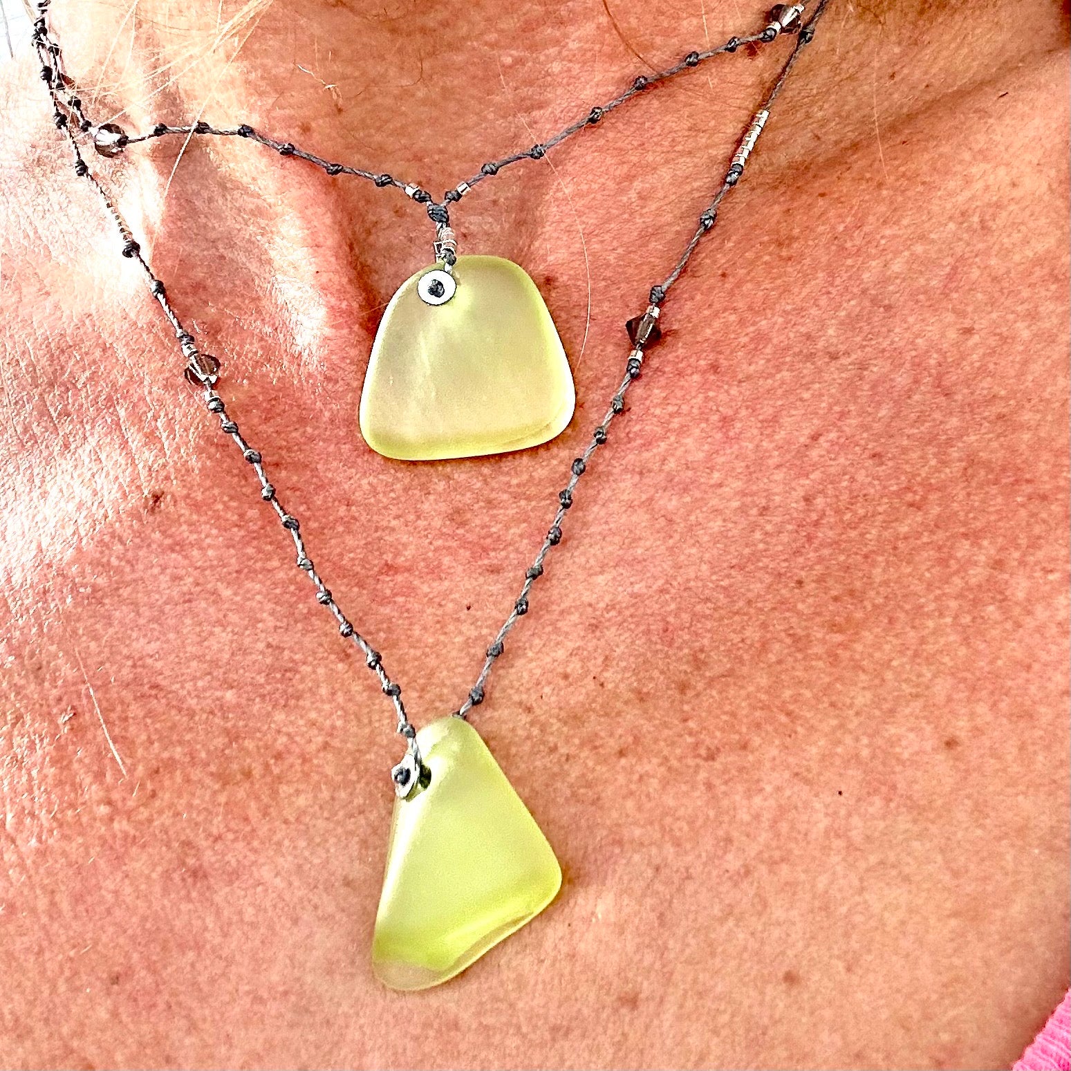 Citron yellow - Glass Necklace