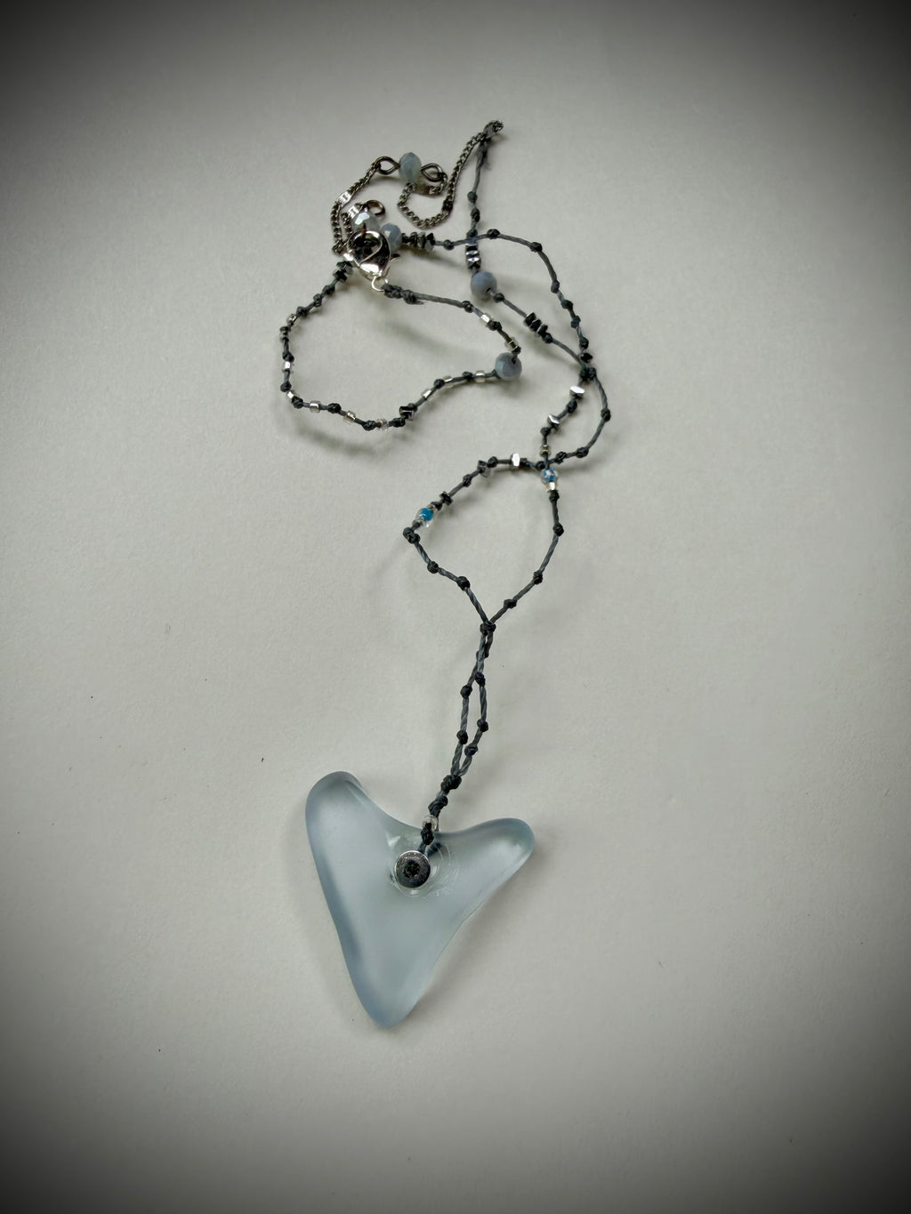 Ice Blue Glass Necklace