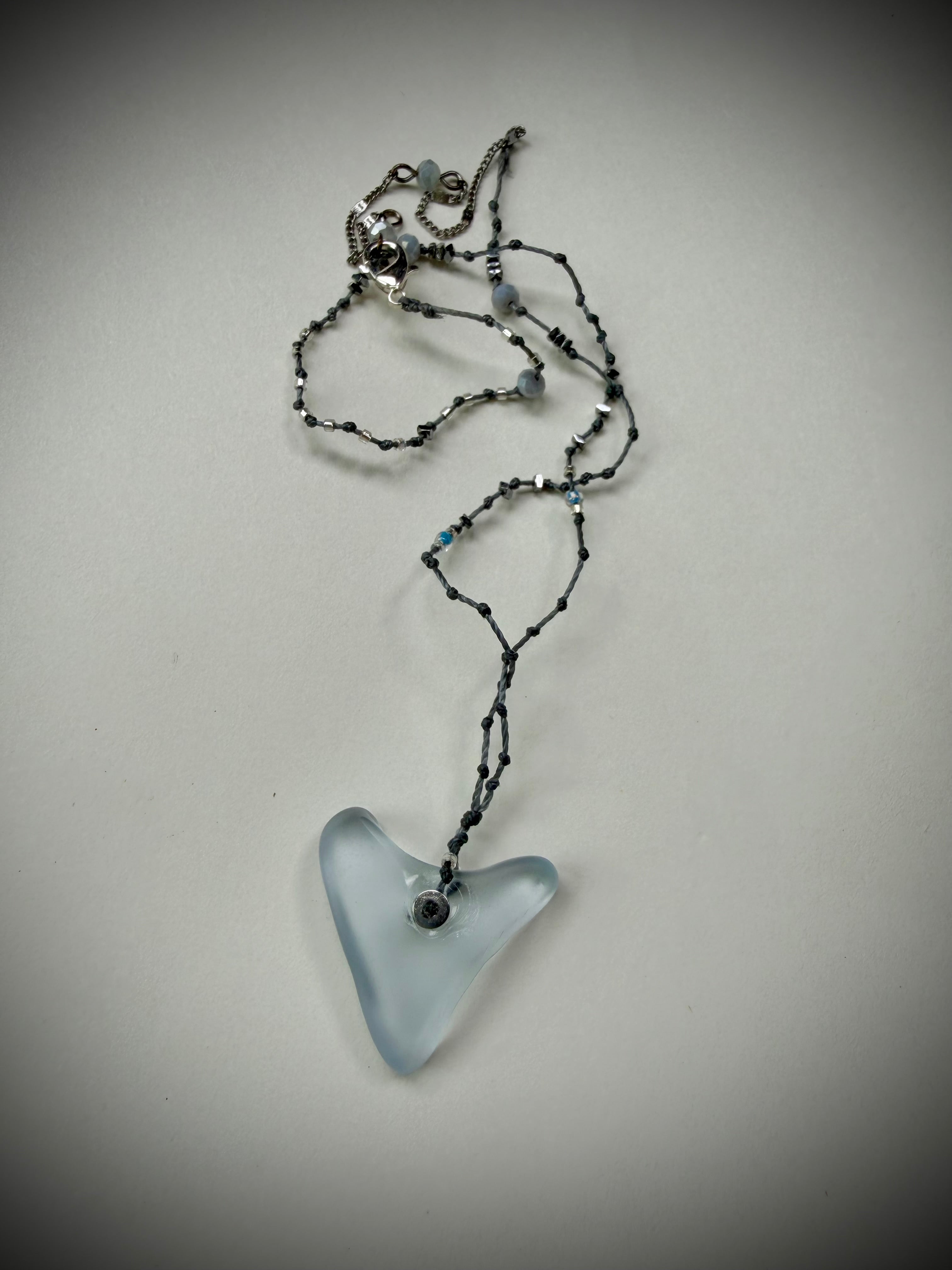 Ice Blue Glass Necklace