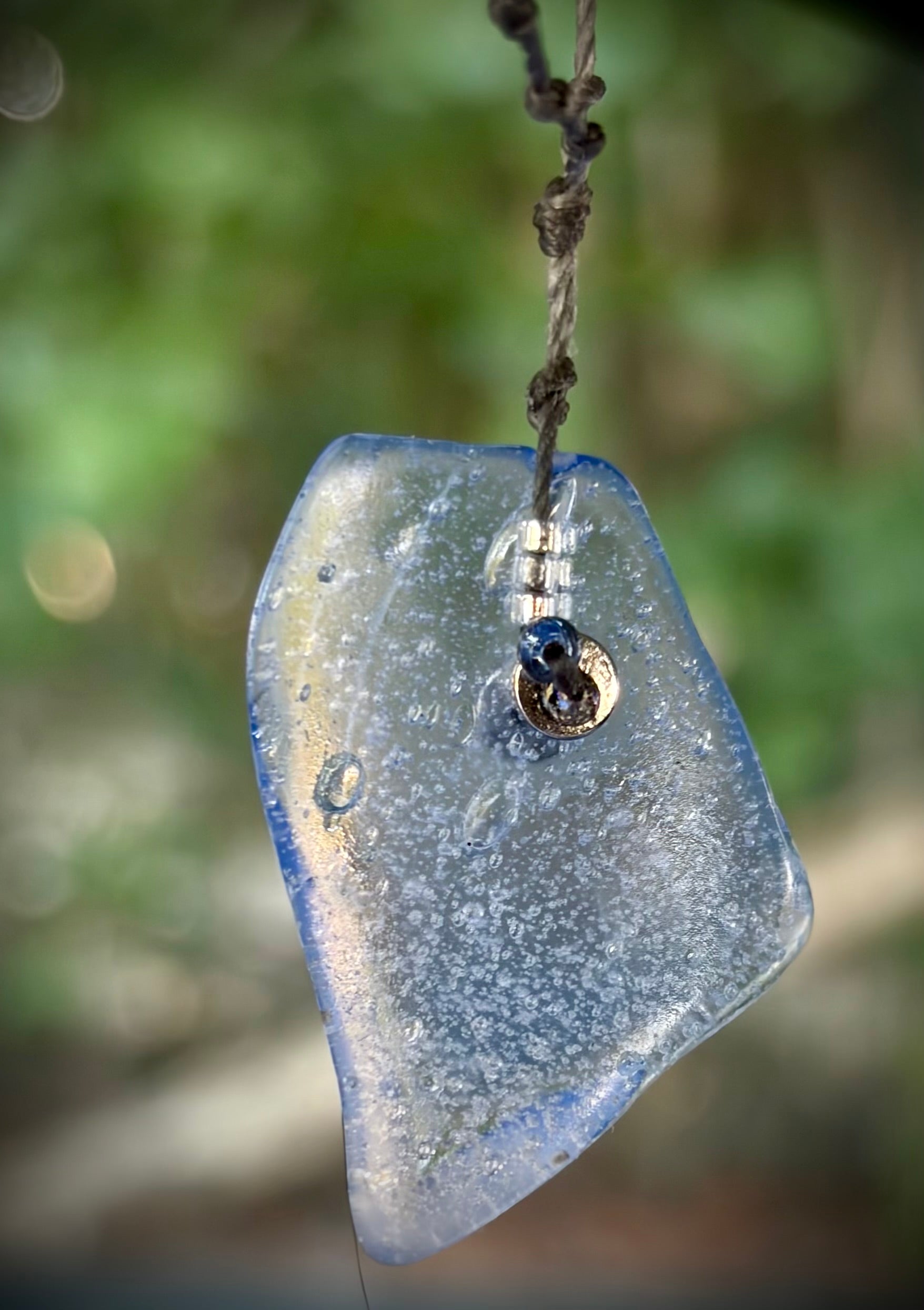 Snowy glass necklace