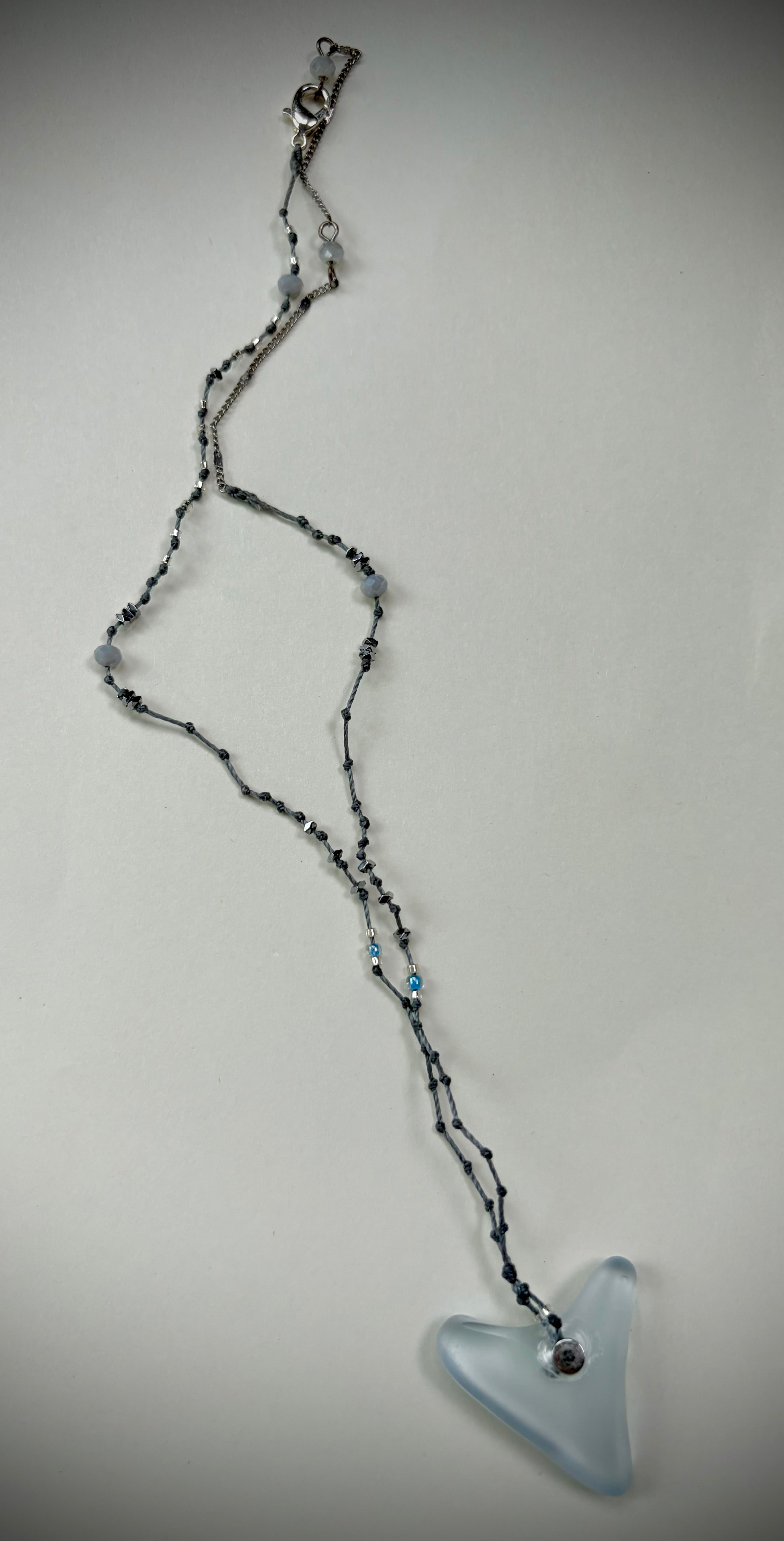 Ice Blue Glass Necklace