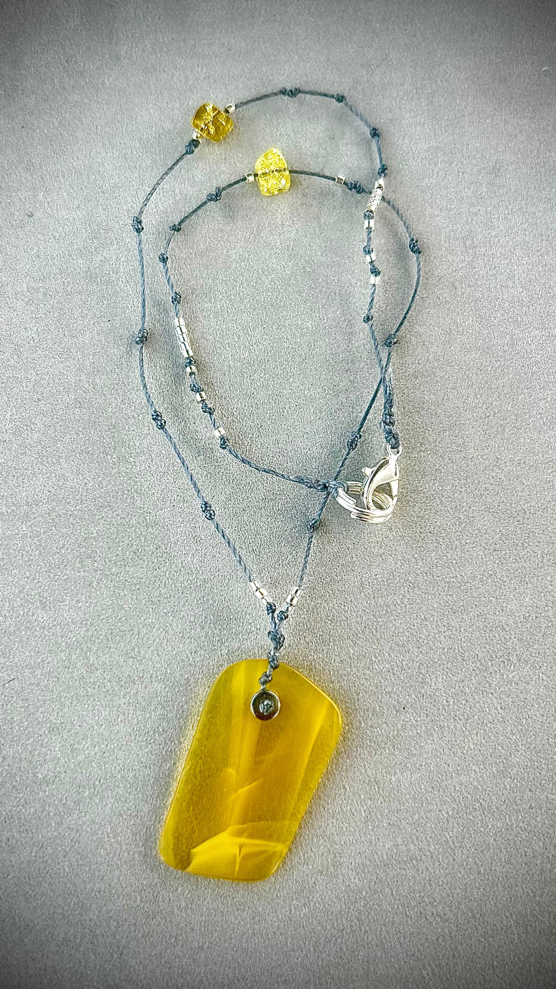 Yellow geometric necklace