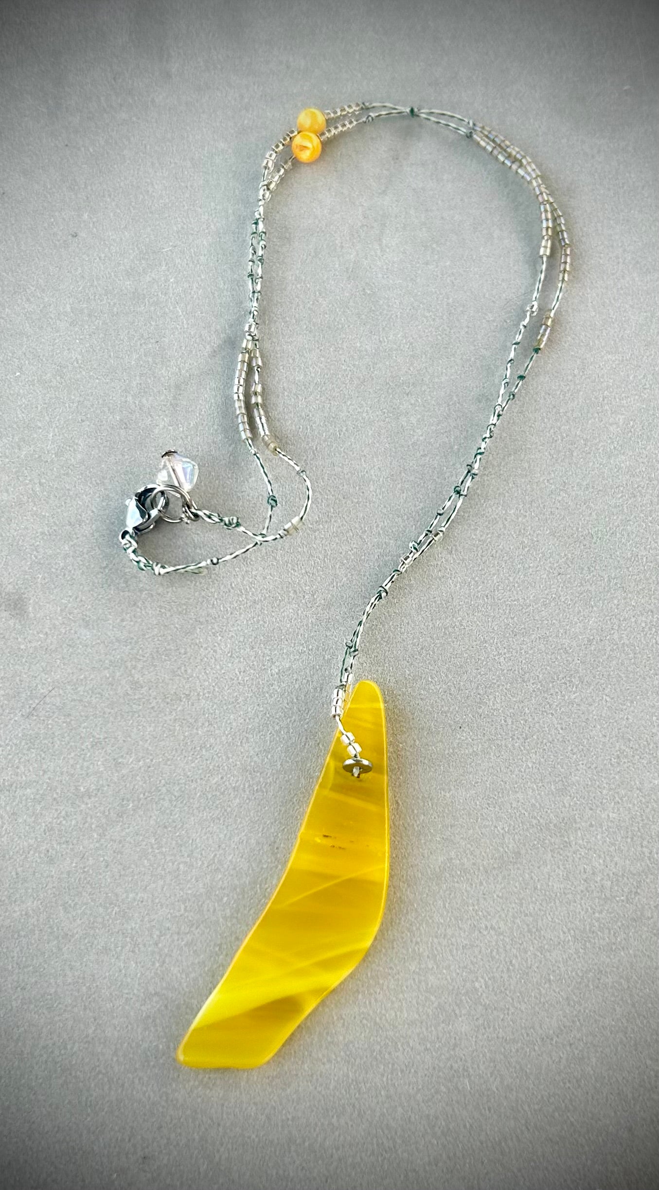 Citron Yellow Glass necklace
