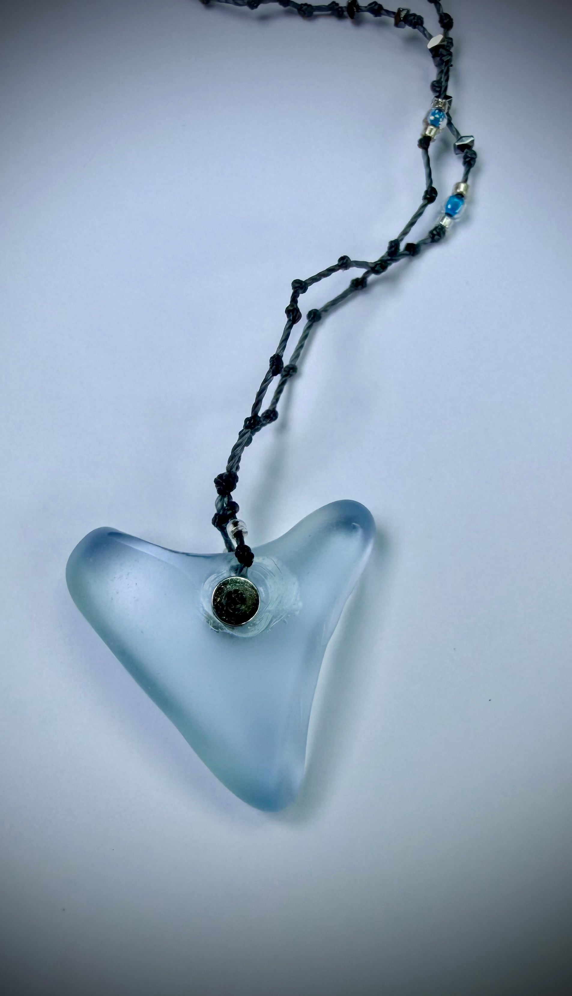 Ice Blue Glass Necklace