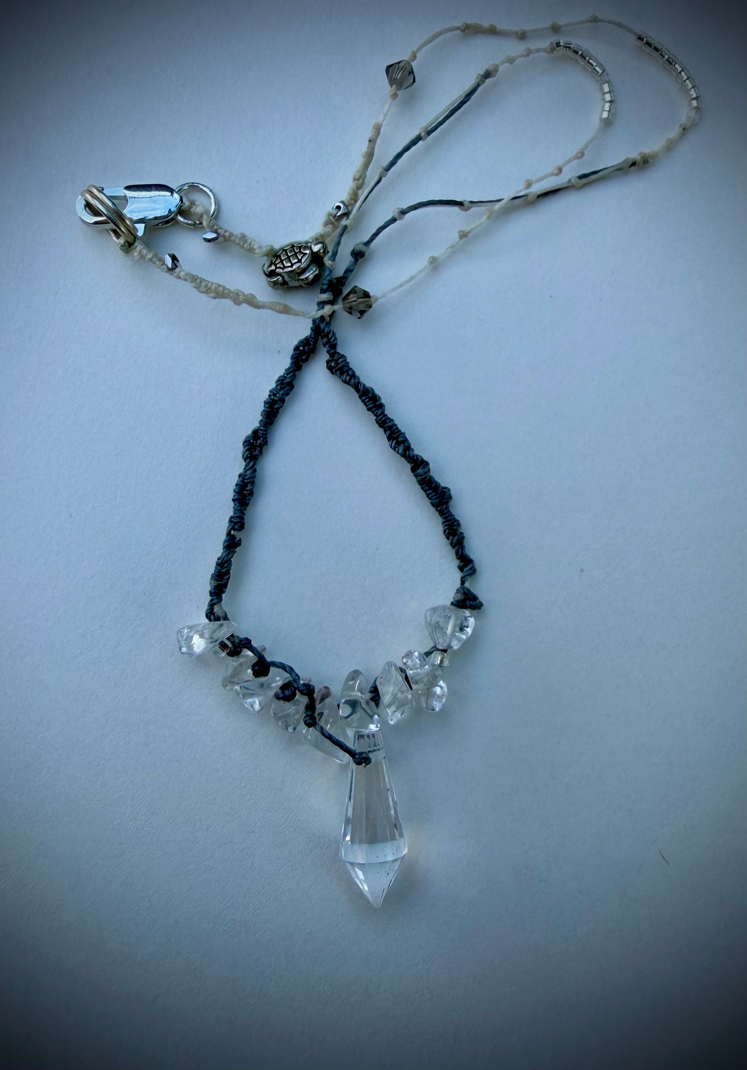 Crystal drop beach necklace