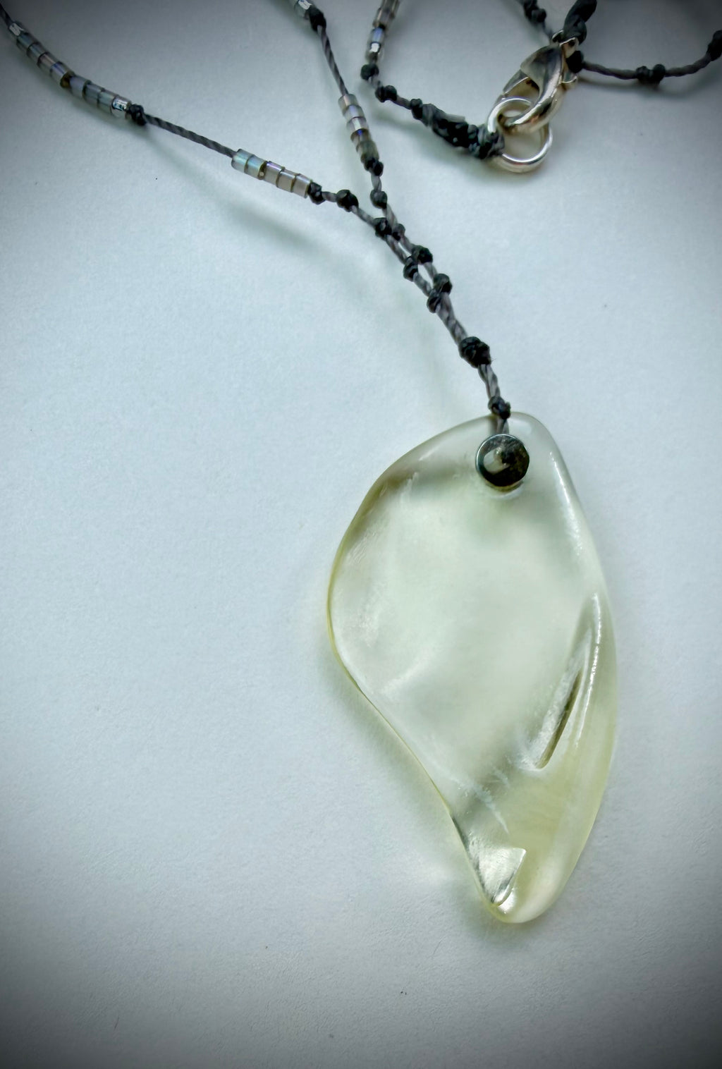 Creamy yellow glass necklace